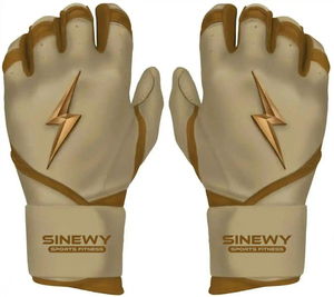 Gants de frappe de baseball SINEWY SPORTS, beige et vert, en cuir, fermeture auto-agrippante, unisexe, pour entraînement adulte - Product Image 4