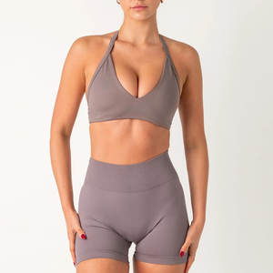 Soutien-gorge de sport imprimé personnalisé à séchage rapide pour femme, haut de yoga à fort impact, dos ouvert, soutien-gorge de sport en V profond pour femme - Product Image 1