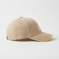 Casquette de baseball en toile beige à 5 panneaux avec lettre brodée blanche sur le devant, logo, ajustement réglable, unisexe, décontractée, quatre saisons