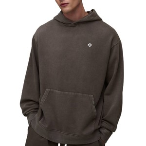 Heavyweight Cotton Fleece Hoodies for <b>Men</b> Oversized <b>Pullover</b> Streetwear Minimal Style Custom Logo Bulk Order Supply - Product Image 5