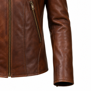 Vintage Inspired <b>Men's</b> Genuine <b>Leather</b> <b>Jacket</b> Classic Biker Design Premium Full Grain <b>Leather</b> Fashion Outerwear Wear - Product Image 5