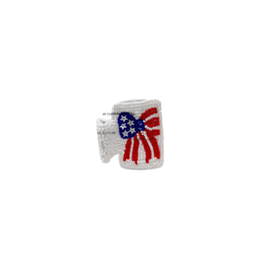 USA Independence Day Red White <b>Blue</b> Claw Clips Handmade Beaded Colorful Glass Beads Embroidered | Custom Design Accessory - Product Image 1