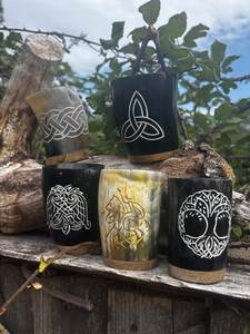 Tasses en corne de buffle polies, écologiques, forme naturelle, style rustique, objet de collection, artisanat durable, Nouvel An, Saint-Valentin - Product Image 3