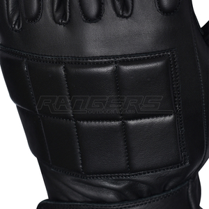 New Arrival Leather Tactical Gloves Hot Sale Full Finger Lightweight High Quality <b>Padded</b> Knuckles Outdoor Black Tactical Gloves - Product Image 3