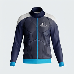 Chaqueta de Lona Estilo Diseñador de Moda para Hombre, Corte Regular, Estilo Urbano, Cuello Alto con Cremallera, Resistente al Viento, Transpirable, Color Sólido en la Parte Delantera - Product Image 2