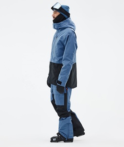 Combinaison de ski et snowboard unisexe imperméable, respirante, coupe-vent, avec fermeture éclair, grande taille, bleu acier/noir, isolée pour le snowboard et le ski - Product Image 6