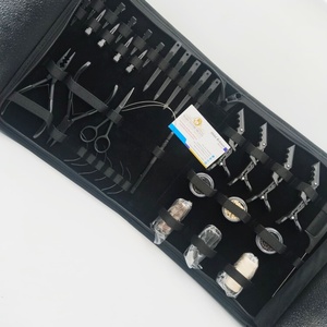 Black Matte Hair <b>Extension</b> Tool Kit Set Professional Hair Pliers With Micro <b>Beads</b>, Alligator Clips, Scissors - Product Image 1