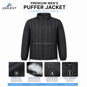 Men Winter Puffer <b>Jacket</b> Lightweight Quilted Zip Up <b>Jacket</b> Windproof Warm Padded Coat Outdoor Casual OEM Wholesale - Product Image 6