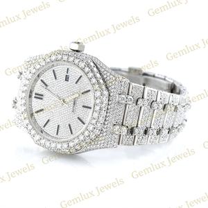 Premium Quality Pass Diamond Tester Movimiento automático Fecha automática D VVS Totalmente helado Moissanite Diamond Hip Hop Reloj para hombres - Product Image 5
