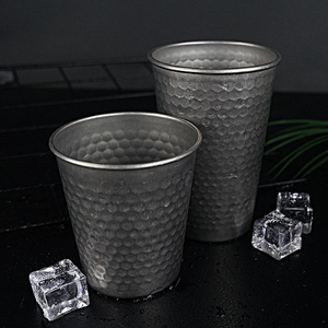 Tasses vintage en acier inoxydable avec verre à jus et à bière, gobelet portable en métal pour la cuisine - Product Image 5