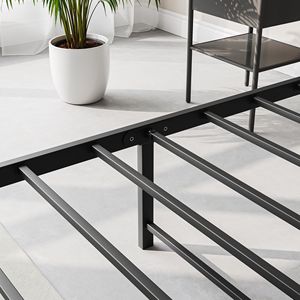 Letto Matrimoniale Solido e Stabile con Testiera Contenitore, Stazione di Ricarica, Facile Montaggio, Senza Box Spring, Imbottito, Silenzioso - Product Image 4