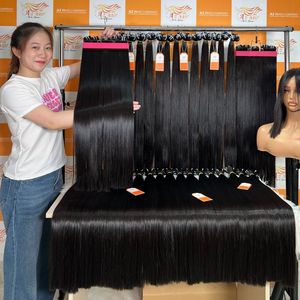Tendance chaude Super Double Os Cheveux Raides De Couleur Naturelle Pour Faire Perruque Armure De Cheveux Humains Extensions De Cheveux Humains Soyeux - Product Image 1