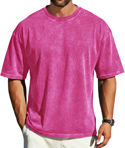 Camiseta Casual de Alta Calidad para Hombre, 100% Algodón, Cuello Redondo, Estilo Vintage Lavado al Ácido, con Hombros Caídos, Opción de Talla Grande - Product Image 5