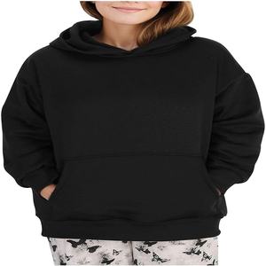 เสื้อสวมหัวผ้าฝ้ายขนแกะสีล้วนสำหรับผู้หญิงมีสไตล์บริการ OEM ราคาถูก - Product Image 6