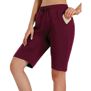 Shorts Bermuda en coton uni avec cordon de serrage à la taille et poches latérales, vêtements décontractés pour hommes - Product Image 5