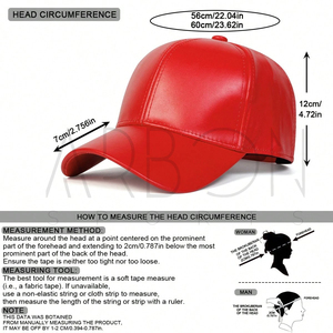 Casquettes de sport ajustables classiques en cuir PU rouge élégantes, résistantes à l'eau et durables, vente en gros 2026 - Product Image 3