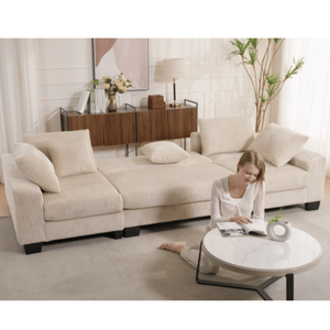 Nuovo Arrivo: Divano Letto Oversize a U da 114 Pollici, 2-in-1, Convertibile, con Funzione Estraibile, per Soggiorno, con Video - Product Image 2