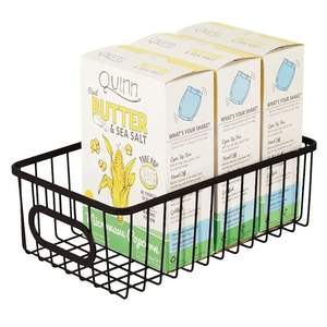 Panier de rangement en métal thermolaqué, bac en fil métallique durable pour l'organisation des placards et des armoires à domicile - Product Image 3