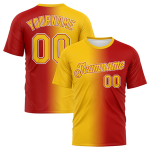 เสื้อฟุตบอลสั่งทำขายส่ง แบบสองสี ระบายอากาศได้ดี ผลิตจากโพลีเอสเตอร์ 100% พร้อมสกรีนชื่อทีมและหมายเลขตามสั่ง - Product Image 6