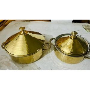 Casserole en métal classique avec couvercle, chauffe-plat isolé pour la maison, les mariages, la restauration, les hôtels, conteneur alimentaire - Product Image 1