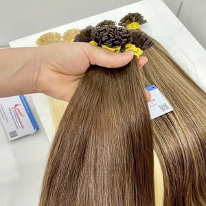 Meilleures ventes : Extensions de cheveux vietnamiens naturels, cuticules alignées, mèches brutes à pointe plate en kératine, double épaisseur, fournisseur de cheveux bruts - Product Image 1