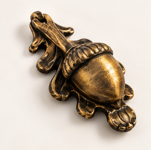 Timbre de Puerta Vintage en Tono Dorado con Diseño Botánico Ornamental, Herraje Decorativo Clásico para Puerta de Entrada - Product Image 2