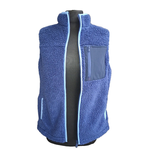 Hot Selling <b>Men's</b> Street Wear Sherpa <b>Fleece</b> Vests Zipper Up Stand Collar Sleeveless 3-Zipper Pockets Outdoor Sherpa Hiking <b>Gilet</b> - Product Image 5