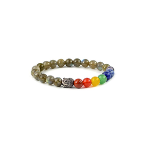 Bracelet bouddha en labradorite de haute qualité, perles des sept chakras, cadeau romantique, bijoux à la mode pour hommes et femmes, méditation énergétique - Product Image 5