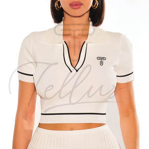 Top Corto para Mujer, Ropa Deportiva de Verano, 100% Algodón, Tejido de Lona Transpirable, Logotipo y Color Personalizables, Estilo Formal - Product Image 4