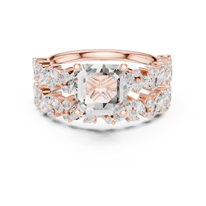 แหวนหมั้นเพชรเม็ดเล็กหลายเม็ด ทองคำแท้ 14k สีโรสโกลด์ ดีไซน์หรูหรา สำหรับเจ้าสาว ผู้หญิง และเด็กผู้หญิง - Product Image 1