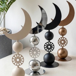 Décoration de table moderne en métal, motif croissant de lune islamique, ensemble de minarets, durable, fait main, cadeau de l'Aïd, du Ramadan, de Thanksgiving, de la fête des nouvellements ans - Product Image 1