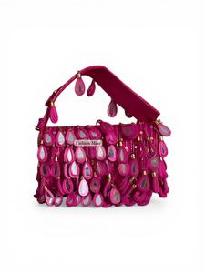 Trendy Handmade Beaded <b>Bag</b> Pink Sequin Fringe Mini Shoulder Handbag - Product Image 2