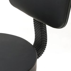 Sgabello da Salone Regolabile di Forma Rotonda con Schienale, Arredamento per Salone Nero - Product Image 2