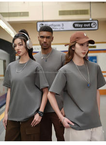 Custom Highest Grade Boxy 280gsm 100% Cotton Mock Neck <b>T</b> <b>Shirt</b> Printing Heavy Oversized <b>T</b>-<b>Shirt</b> Men's <b>White</b> <b>Blank</b> Plain <b>T</b> <b>Shirts</b> - Product Image 2