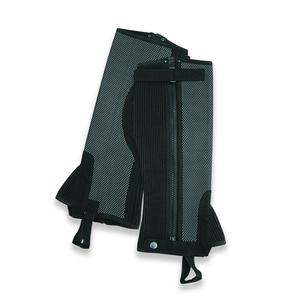 Chaparreras de cuero de grano completo con neopreno y flecos: Chaparreras hechas a mano para carreras de caballos y deportes ecuestres, diseño y logotipo personalizados. - Product Image 1