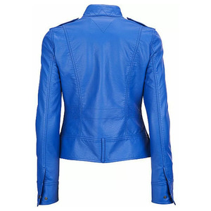 Blouson moto femme en cuir de mouton, nouveau design classique 2026, avec doublure respirante en coton et tissu toile, haute qualité, en promotion - Product Image 2