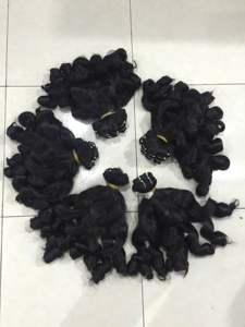 Extensions de cheveux humains Remy vietnamiens Bouncy Curl, trame naturelle à la machine, double trame, pointes prêtes à la permanente - Product Image 3