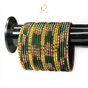 2026 High Quality Kids Green Gold Plated Stainless Steel <b>Crystal</b> Wedding Premium Fashion Zircon Bangles for Gifts Wholesale - Product Image 1