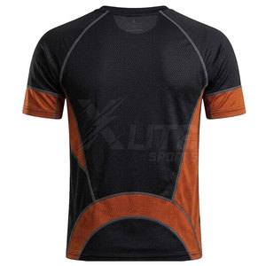 เสื้อยืดออกกำลังกายผู้ชาย ทรงสลิมฟิต ผลิตจากโพลีเอสเตอร์/คอตตอน แขนสั้น แห้งเร็ว เหมาะสำหรับวิ่งและเล่นกีฬา - Product Image 2