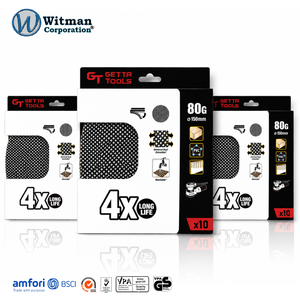 แผ่นขัดตาข่าย GETTA TOOLS ขนาด 150 มม. 80G แบบ Hook & Loop ป้องกันฝุ่น สำหรับขัดผนังยิปซัมและงานตกแต่งไม้ แพ็ค 10 ชิ้น - Product Image 1