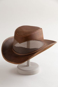 BS International NAR670 Genuine Leather Unisex Cowboy Hat-Fashion Style <b>Sweat</b> Absorbent Customized Printing Four Seasons Beach - Product Image 6