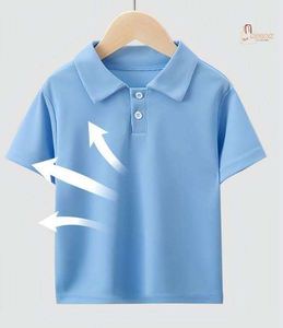 Camiseta Polo Informal para Niños, de Manga Corta, de Algodón, Uniforme Escolar para Niños y Niñas, Venta al por Mayor con Logotipo Personalizado, Marca Tejida - Product Image 1