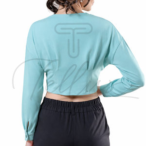 Tops Cortos de Algodón para Mujer, Formales, Sexys, con Cuentas en la Parte Delantera y Logotipo Personalizado al por Mayor - Product Image 5