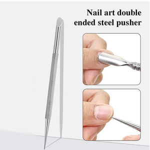 Empujador de Cutículas Profesional de Acero Inoxidable de Doble Punta Reutilizable, Inclinado, para Manicura y Arte de Uñas - Product Image 6