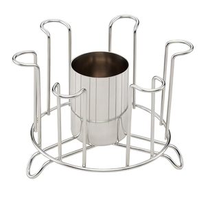 Support à verres en acier inoxydable, organisateur de verres et cuillères en acier, support de rangement pour verres et couverts pour comptoir de cuisine - Product Image 1