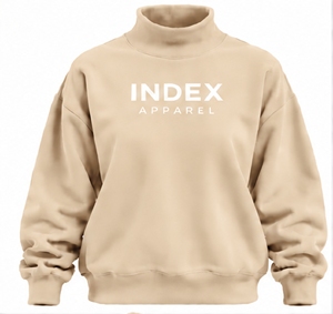 Sweat-shirt à col roulé Index Apparel, coupe ample, unisexe, style minimaliste, vêtements d'automne - Product Image 1