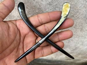 Premium Horn Hair Stick Decorative Hair Fork Handmade Bun <b>Pin</b> Traditional Hair Styling Accessory For Long Thick Hair - Product Image 5
