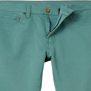 Jean en denim bleu clair pour homme, coupe droite, taille haute, jambe large, respirant, longueur longue, prêt à expédier - Product Image 5