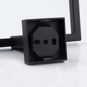 Toallero Cuadrado de Acero Inoxidable, Negro Mate, Soporte de Pared para Toallas, Moderno, para Baño y Cocina - Product Image 2