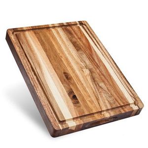 Planche à découper artisanale en bois rustique de style farmhouse, réversible, écologique, de forme rectangulaire, passe au lave-vaisselle - Product Image 5